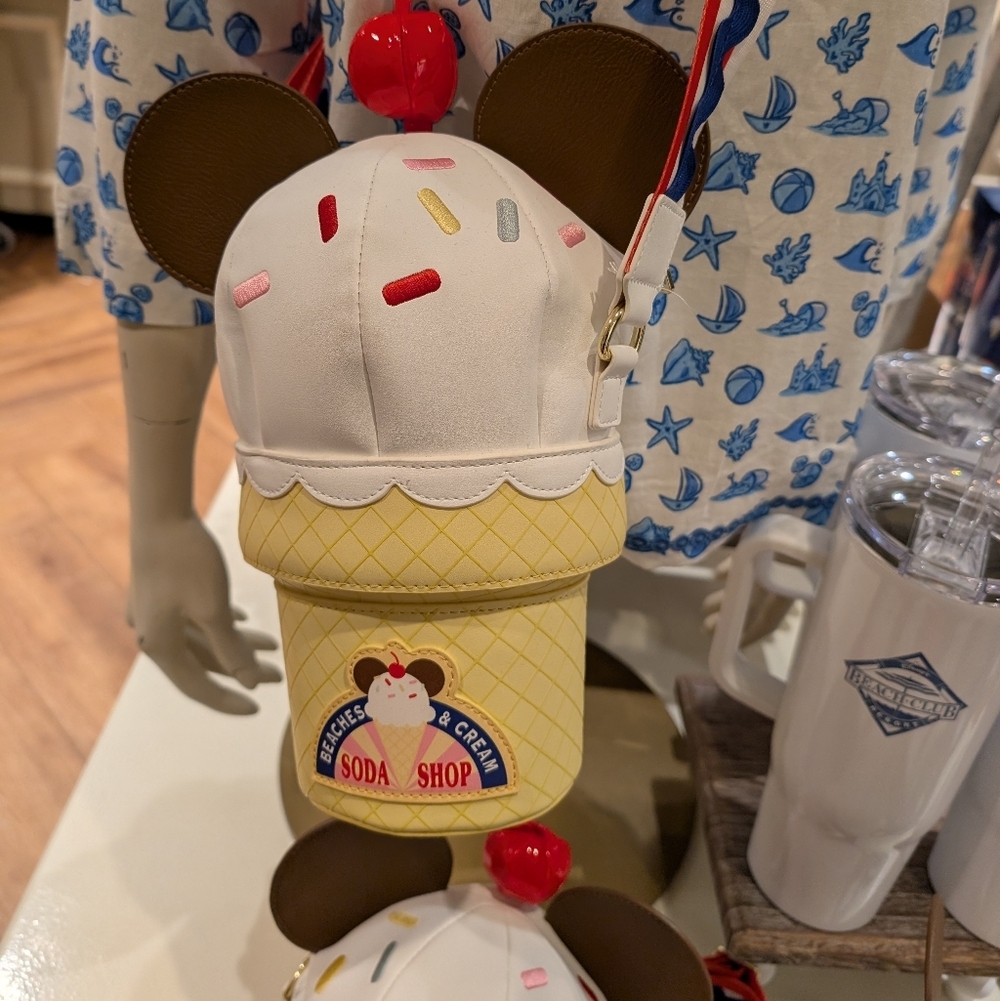 NEW Disney Parks Loungefly  Shoulder Bag Purse Mickey Mouse Ice Cream Cone